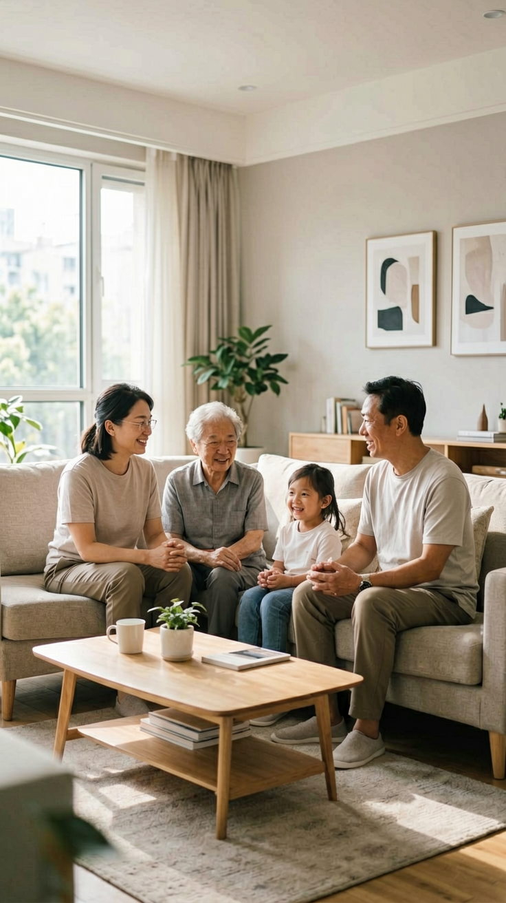 都挺好2019内地家庭剧，苏州老城区石板路巷弄，中年人拉着行李箱回家，清晨梧桐树落光，写实纪实